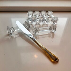 Vintage Shannon Lead Crystal by Godinger Slovakia Knife Rests Set of 6 No Box